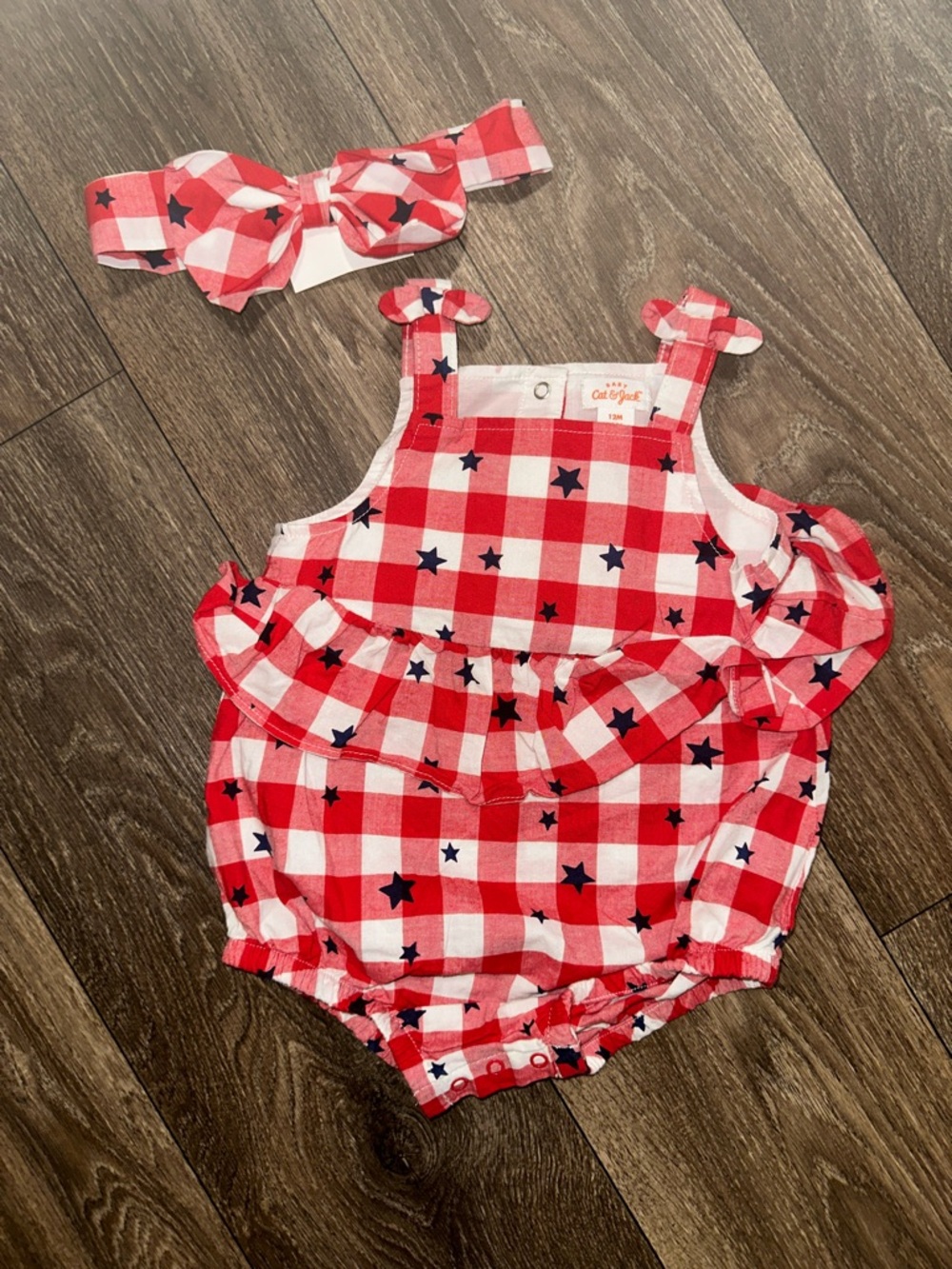 Cat & Jack Gingham One-Piece with Headband